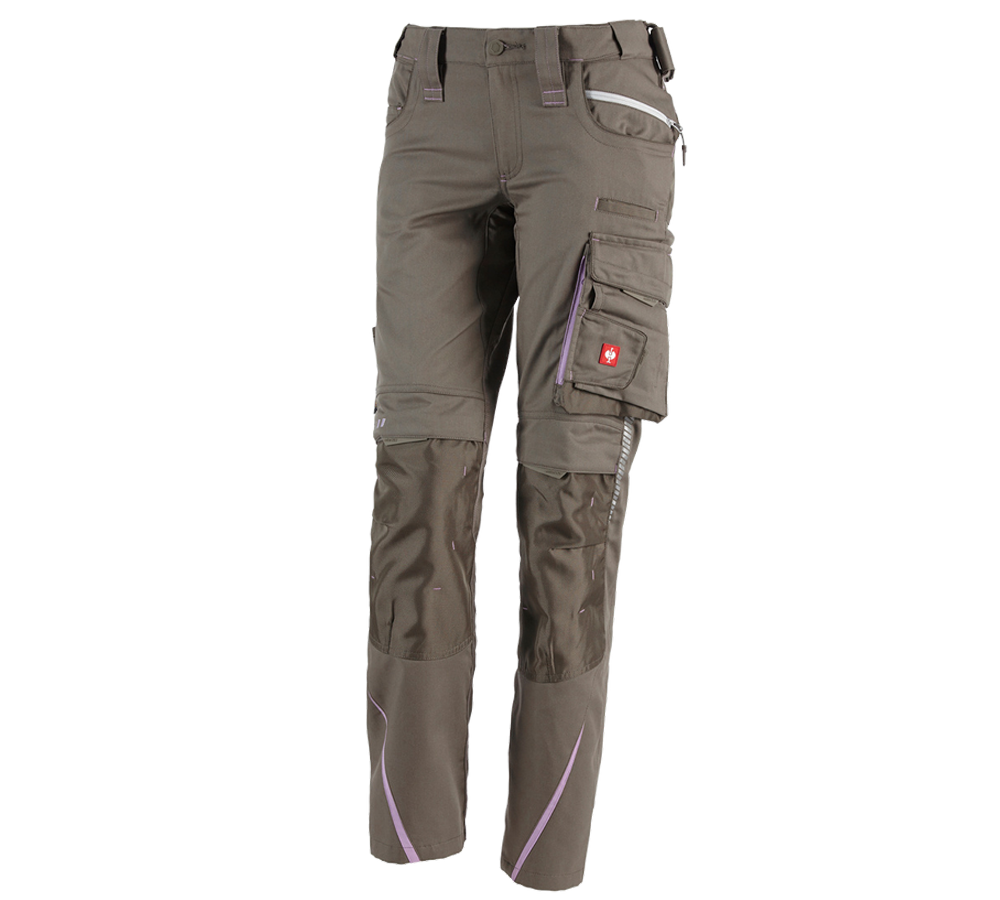 Spodnie robocze: Spodnie damskie e.s.motion 2020 zimowe + kamienny/lawendowy