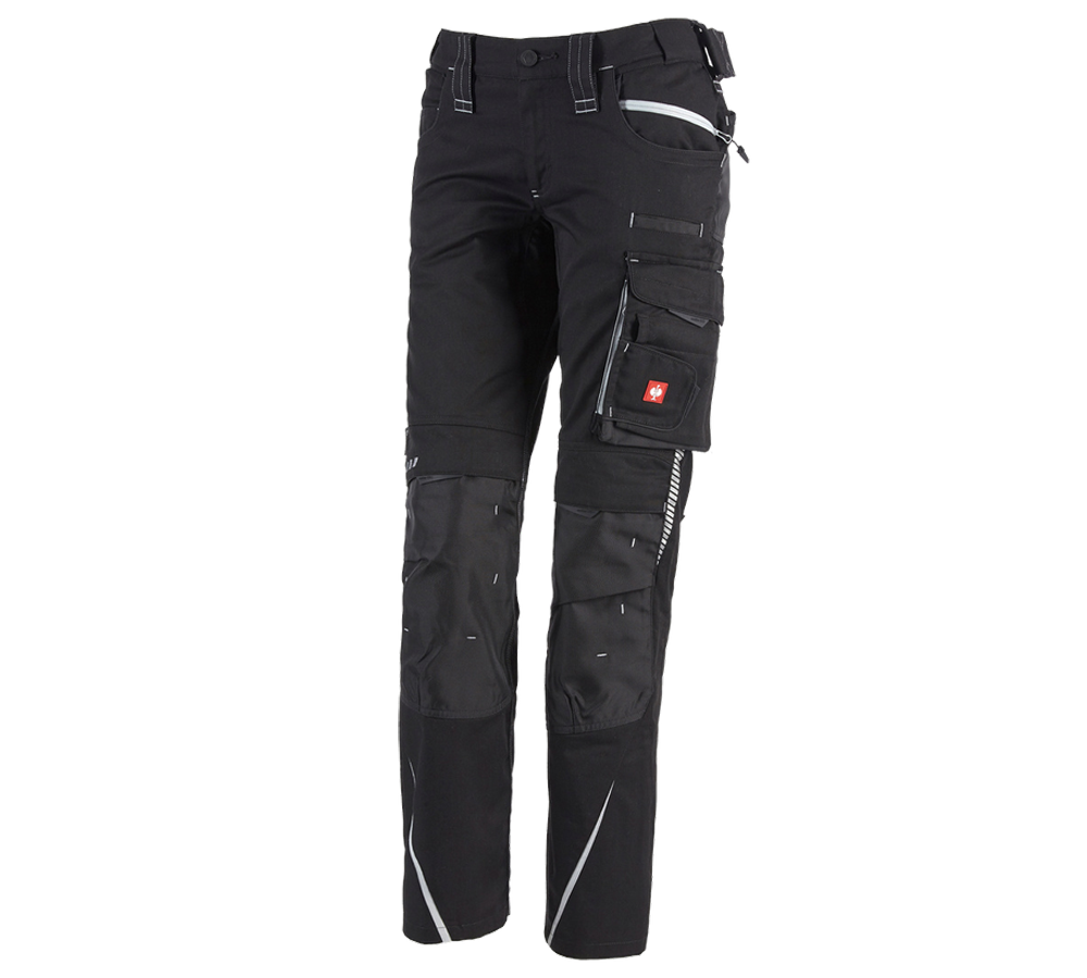 Spodnie robocze: Spodnie damskie e.s.motion 2020 zimowe + czarny/platynowy