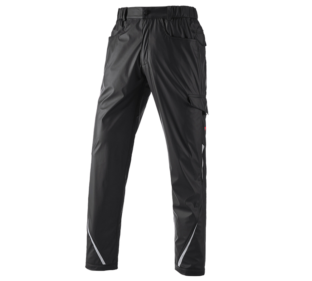 Spodnie robocze: Spodnie p.deszcz.do pasa e.s.motion 2020 superflex + czarny/platynowy