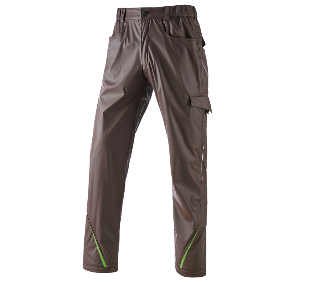 Spodnie robocze: Spodnie p.deszcz.do pasa e.s.motion 2020 superflex + kasztanowy/zielony morski