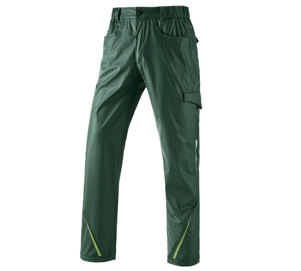 Spodnie robocze: Spodnie p.deszcz.do pasa e.s.motion 2020 superflex + zielony/zielony morski