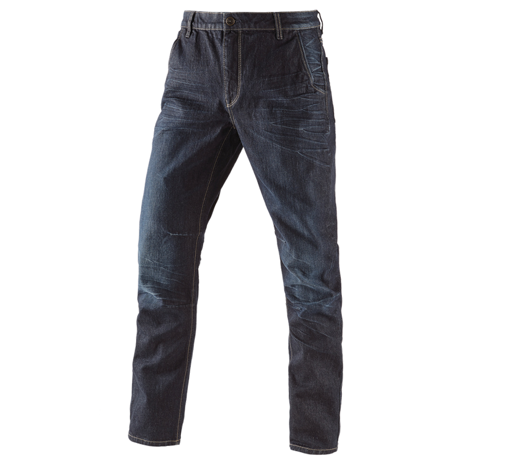 Spodnie robocze: e.s. Jeansy 5-kieszeniowe POWERdenim + darkwashed