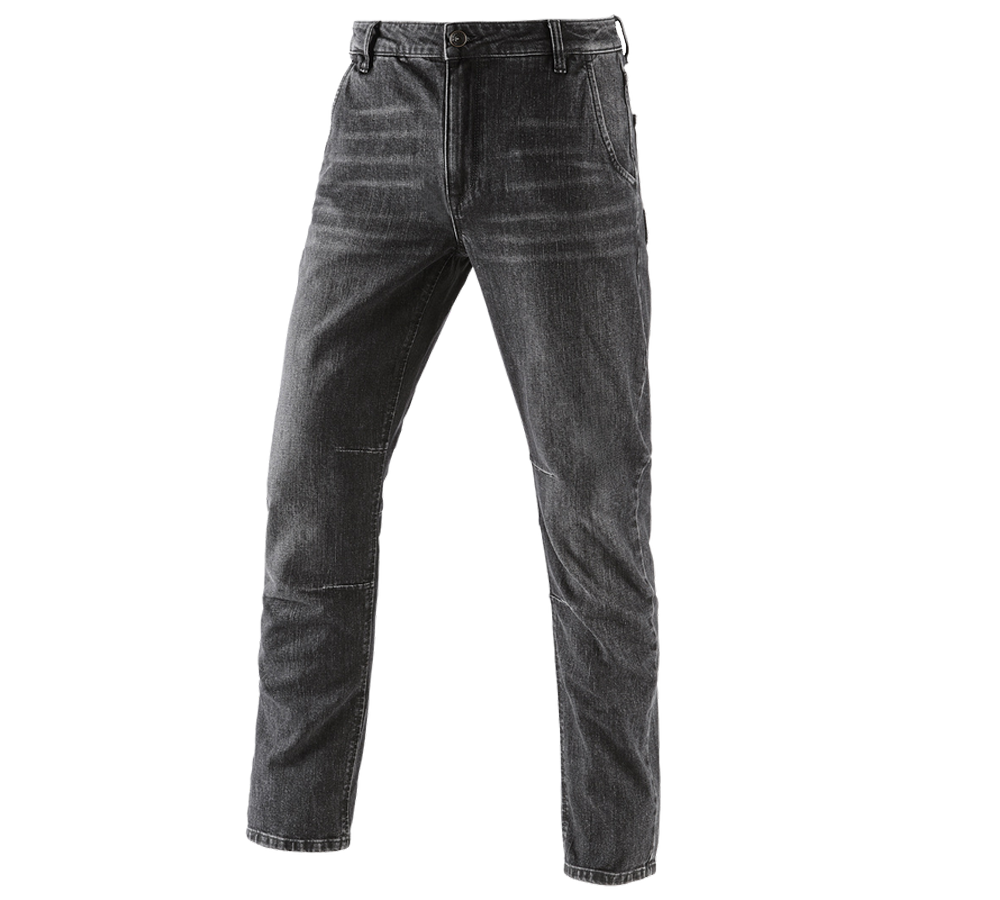 Spodnie robocze: e.s. Jeansy 5-kieszeniowe POWERdenim + blackwashed