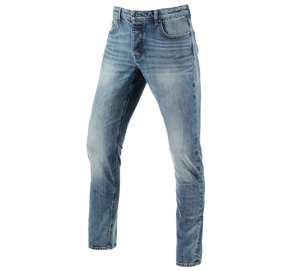 Spodnie robocze: e.s. Jeansy 5-kieszeniowe stretch, slim + stonewashed