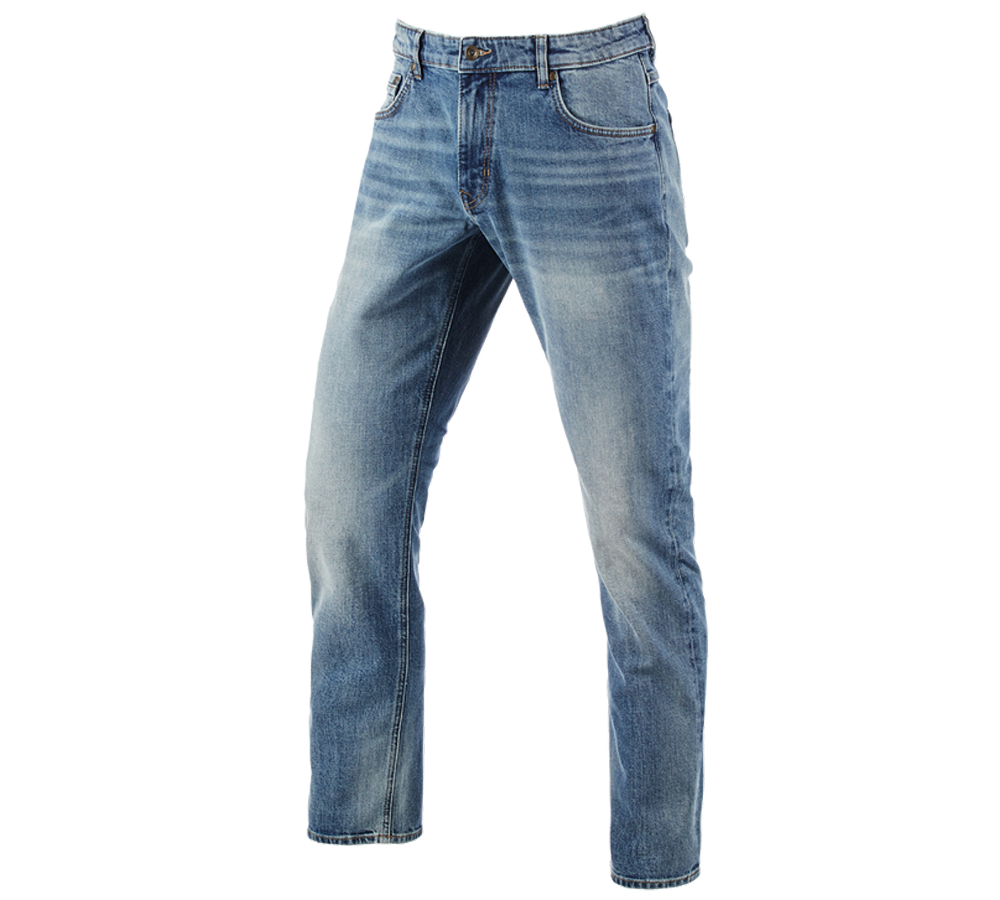 Spodnie robocze: e.s. Jeansy 5-kieszeniowe stretch, straight + stonewashed