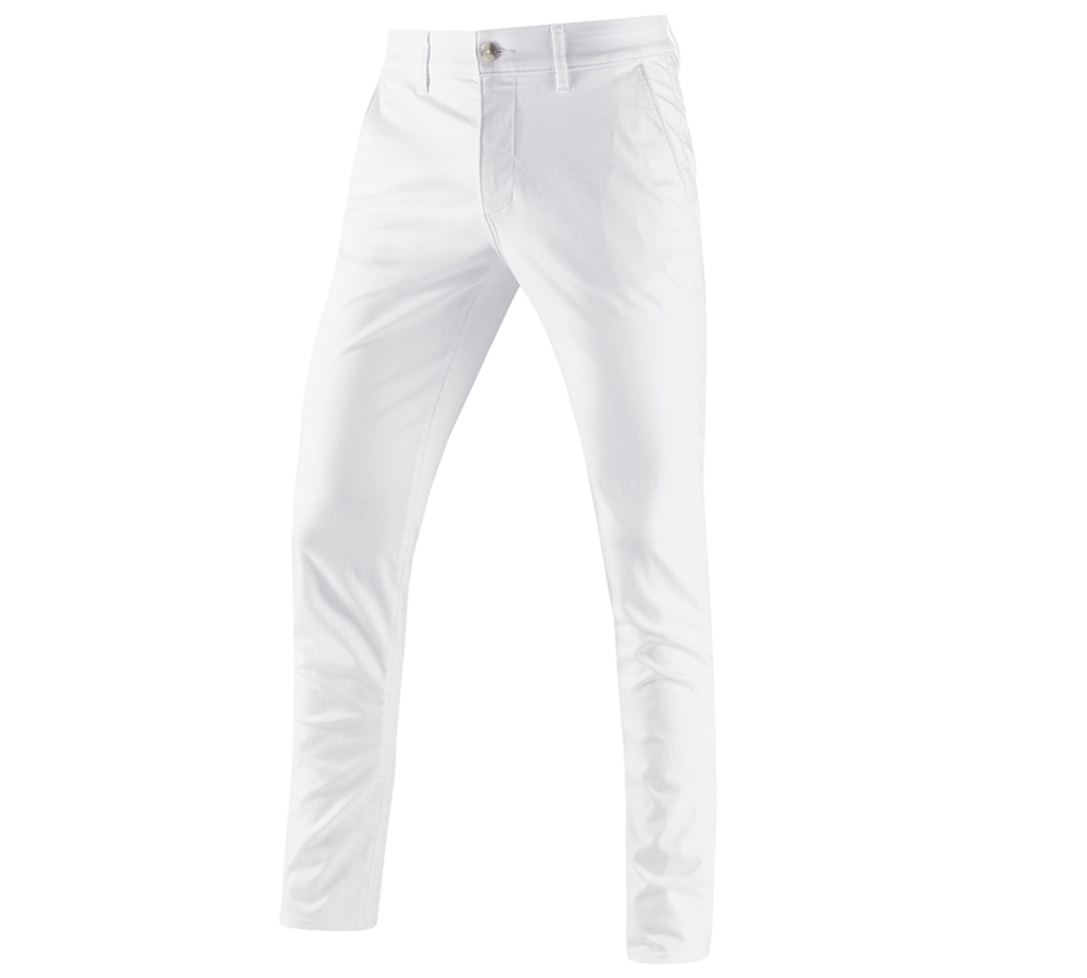 Spodnie robocze: e.s. 5-kieszeniowe spodnie robocze typu chino + biały