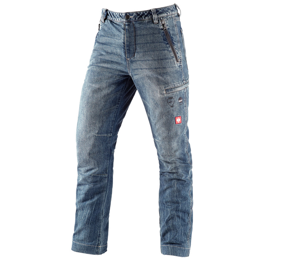 Spodnie robocze: e.s. Jeansy antyprzecięciowe dla pilarzy + stonewashed