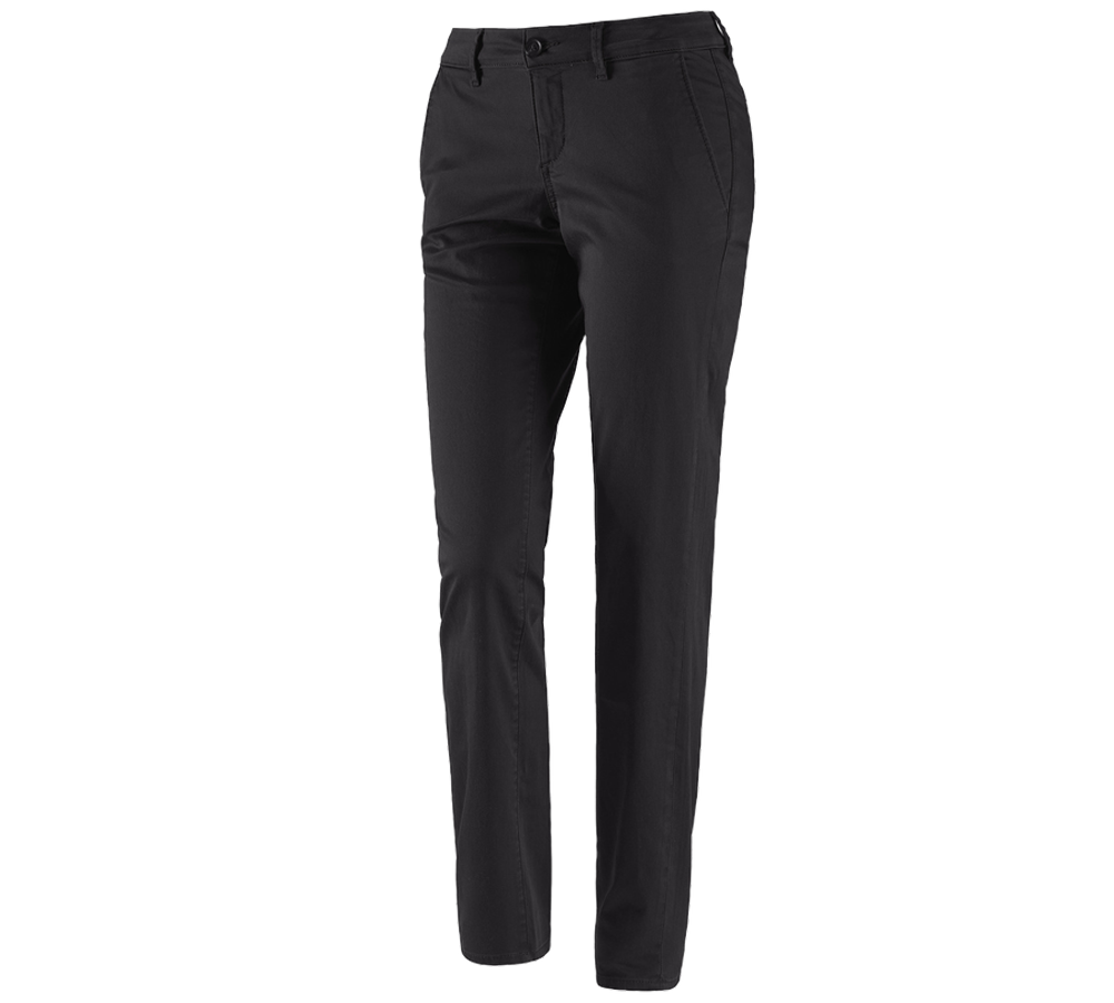 Spodnie robocze: 5-kieszeniowe spodnie robocze typu chino e.s.,dam. + czarny