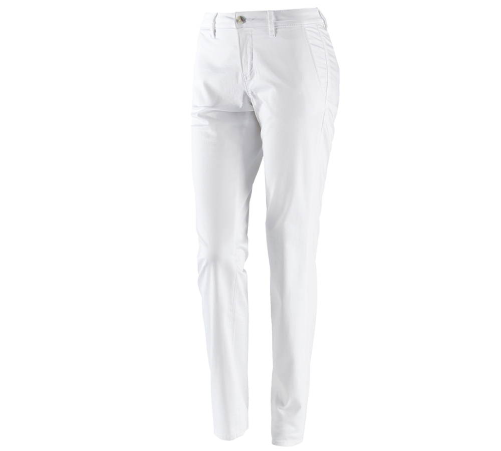 Spodnie robocze: 5-kieszeniowe spodnie robocze typu chino e.s.,dam. + biały