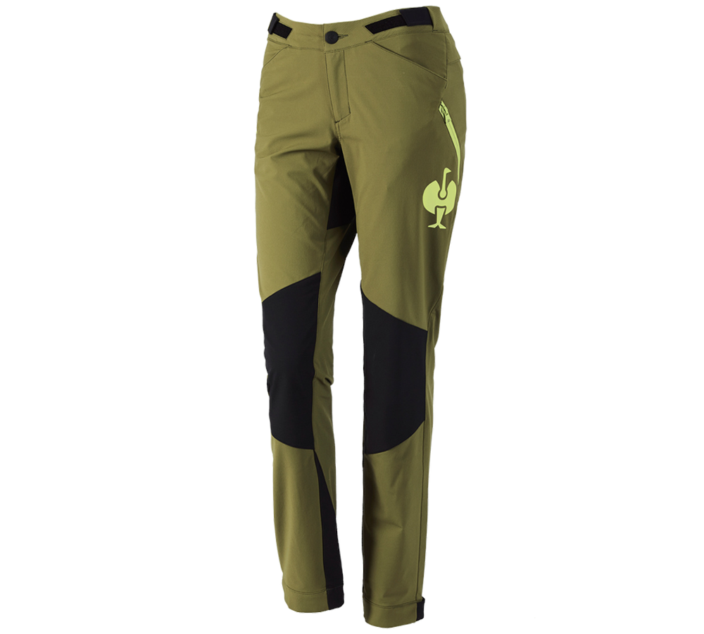 Spodnie robocze: Spodnie funkcyjne e.s.trail, damskie + zielony jałowcowy/zielony limonkowy