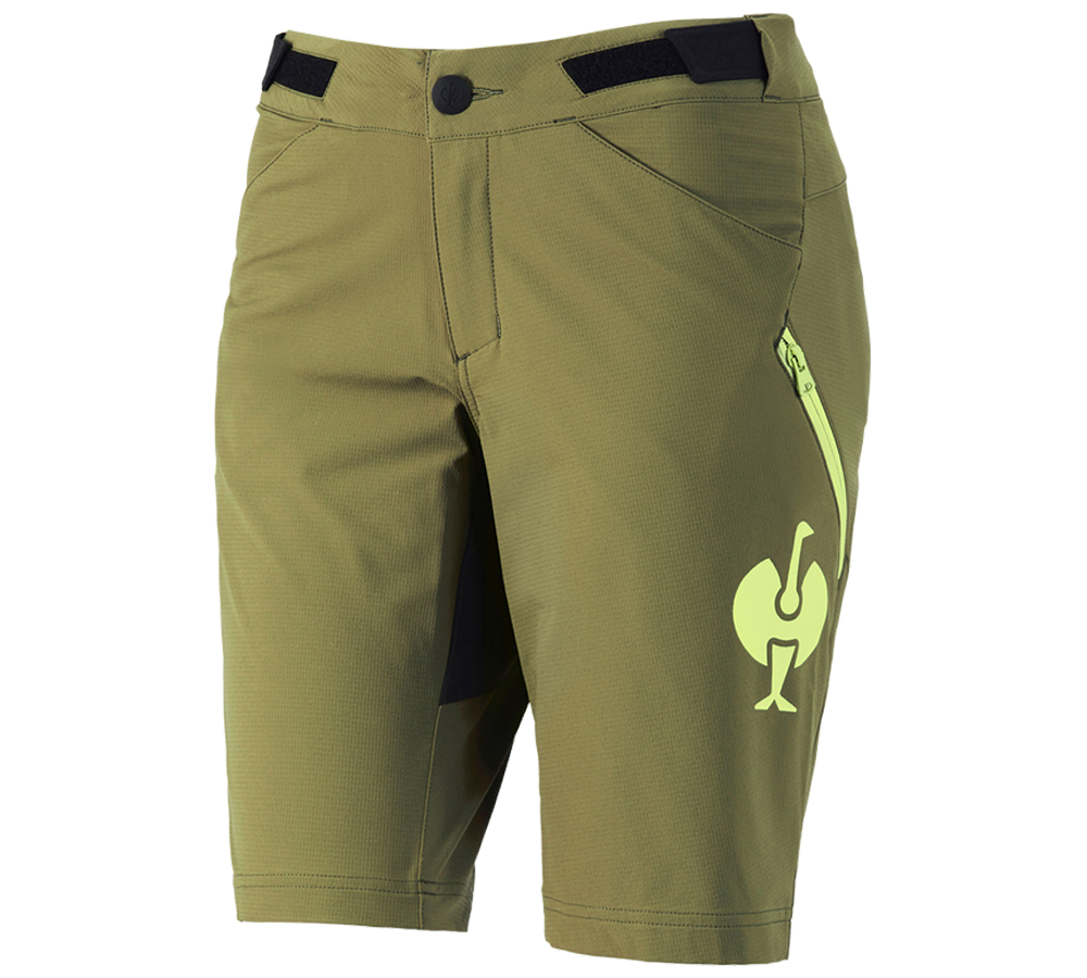 Spodnie robocze: Szorty funkc. typu cargo e.s.trail, damskie + zielony jałowcowy/zielony limonkowy