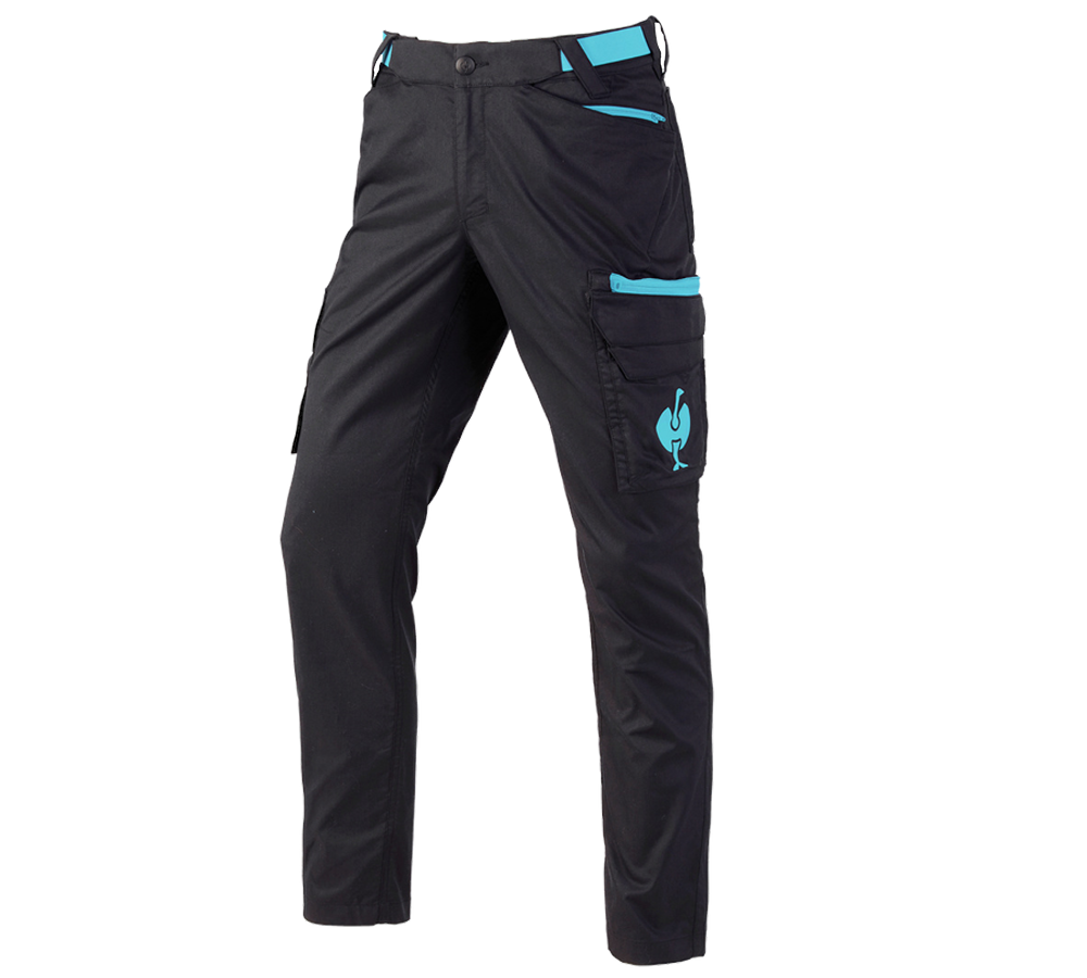 Spodnie robocze: Spodnie typu cargo e.s.trail + czarny/lapisowy turkus