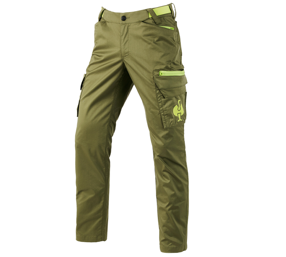 Spodnie robocze: Spodnie typu cargo e.s.trail + zielony jałowcowy/zielony limonkowy