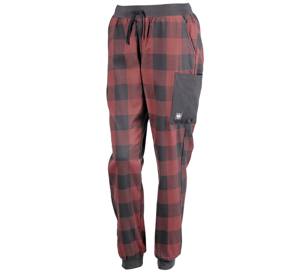 Akcesoria: e.s. Spodnie piżamowe, damski + czerwony tlenkowy/karbonowym szary