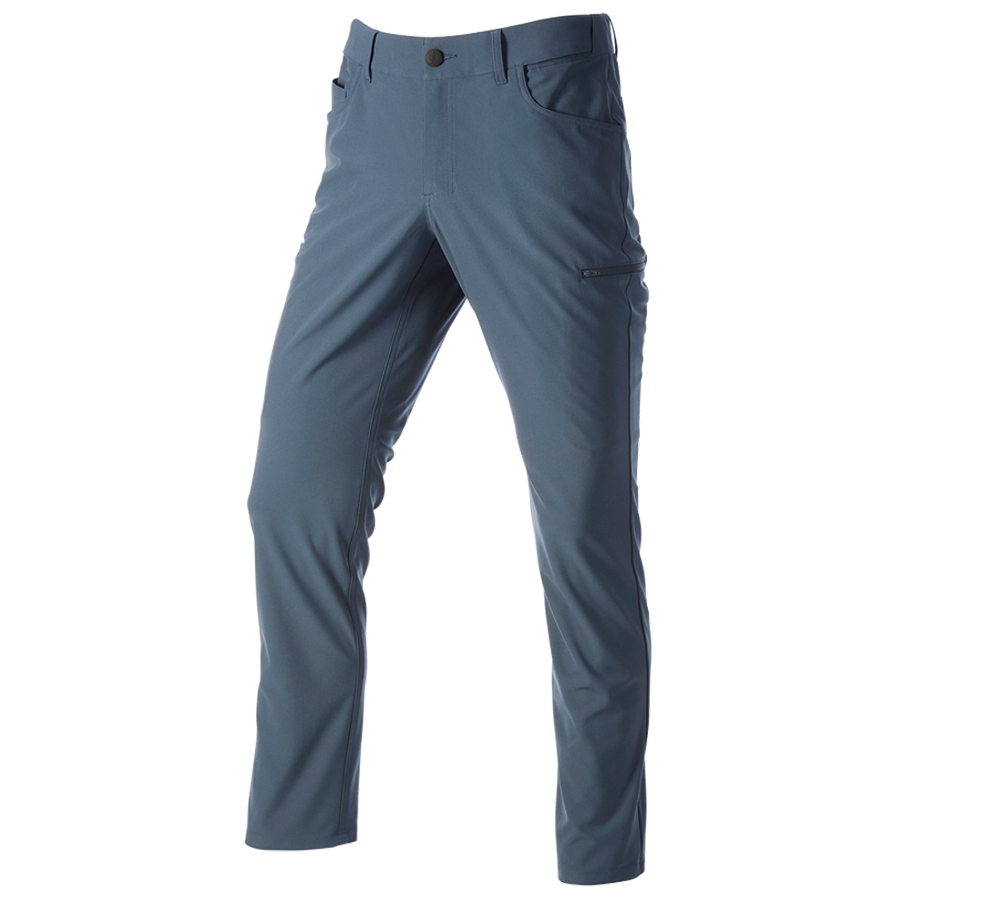 Odzież: 5-kieszeniowe spodnie robo. chino e.s.work&travel + błękit żelazowy