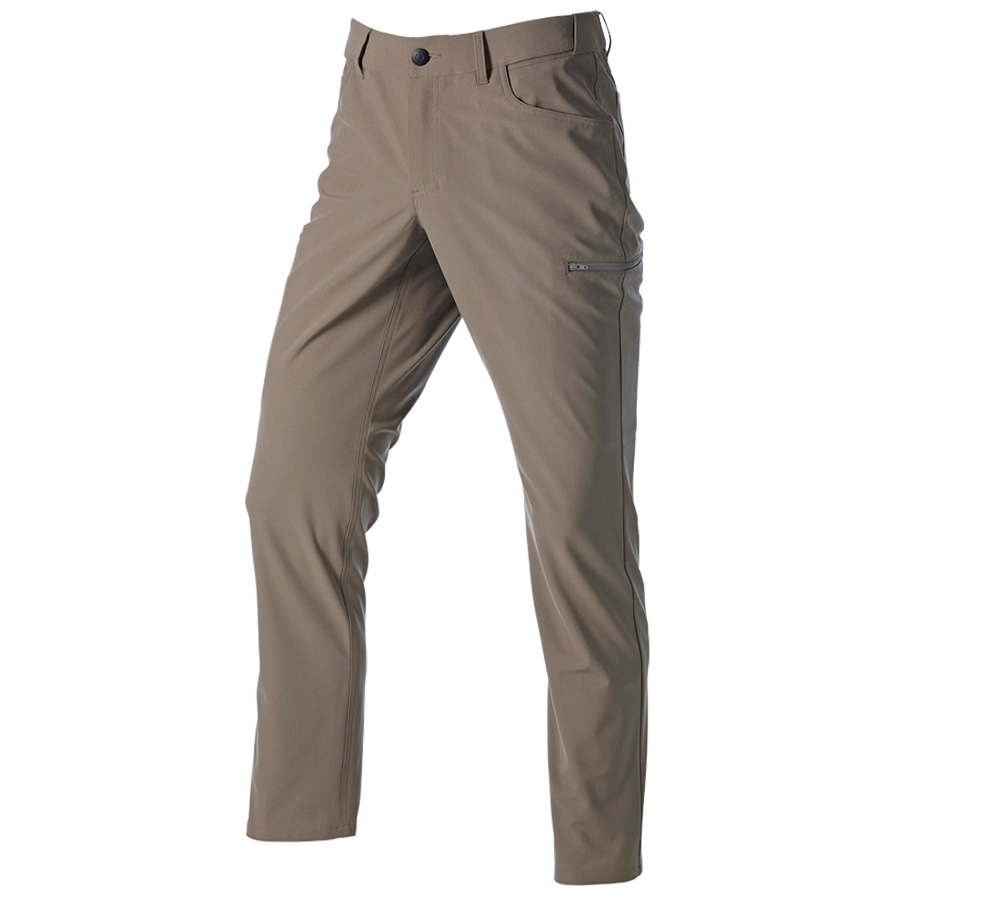 Spodnie robocze: 5-kieszeniowe spodnie robo. chino e.s.work&travel + brązowy umbra
