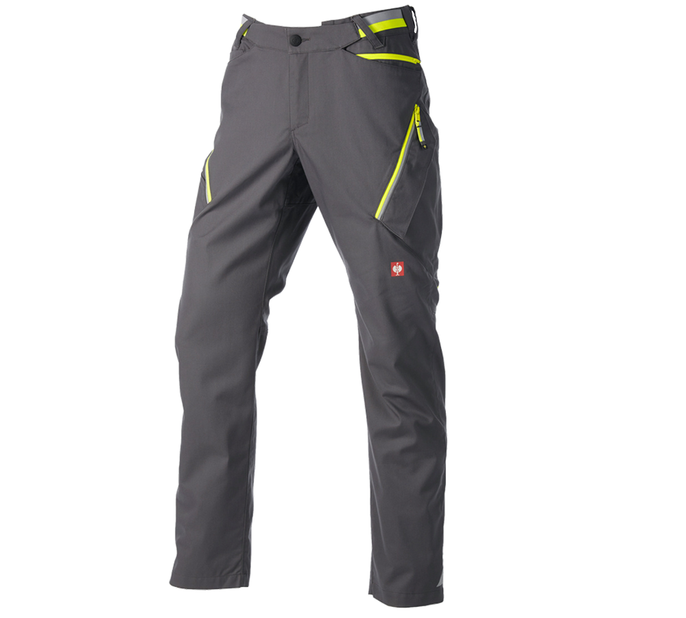 Spodnie robocze: Spodnie wielokieszeniowe e.s.ambition + antracytowy/żółty ostrzegawczy