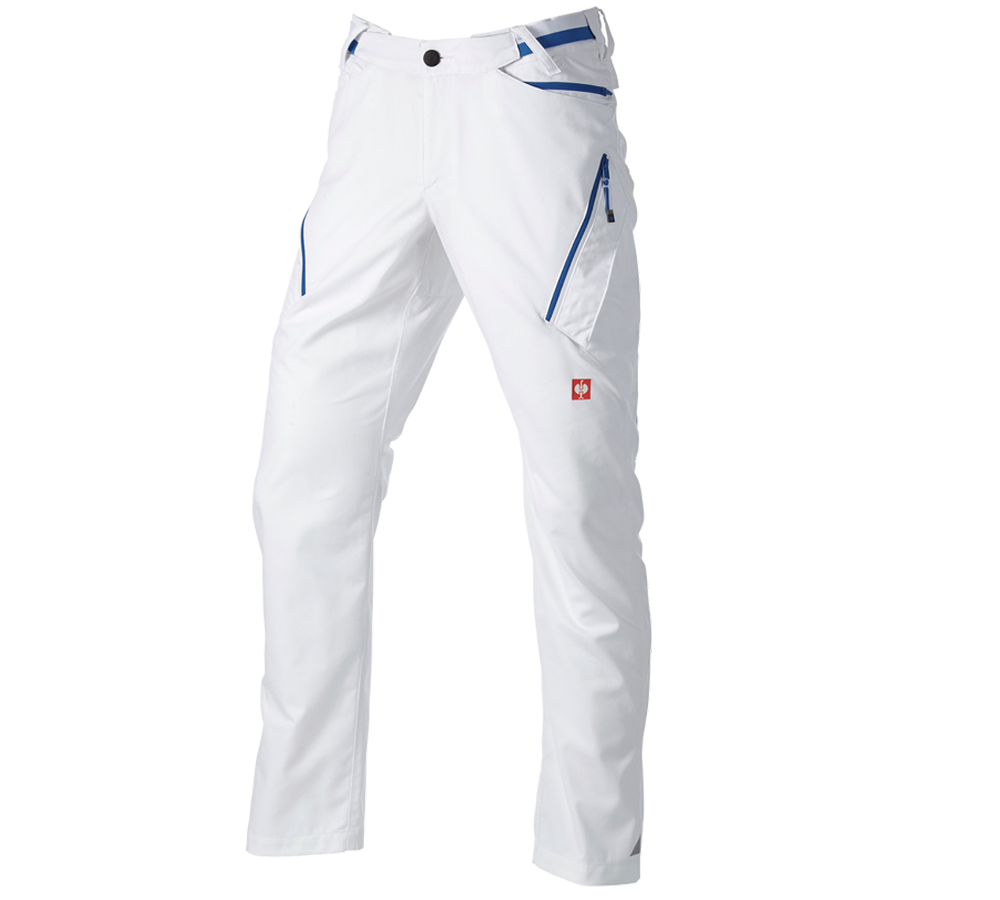 Spodnie robocze: Spodnie wielokieszeniowe e.s.ambition + biały/niebieski chagall