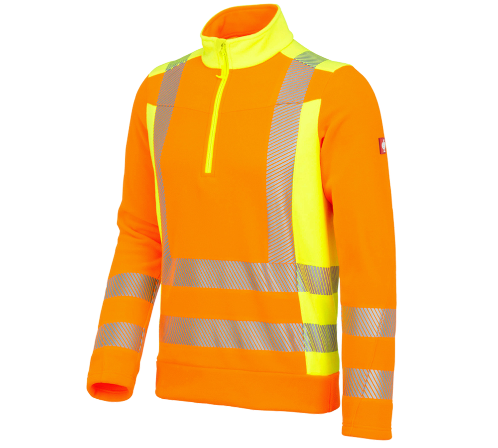 Koszulki | Pulower | Koszule: Bluza polarowa Troyer ostrzegawcza e.s.motion 2020 + pomarańczowy ostrzegawczy/żółty ostrzegawczy