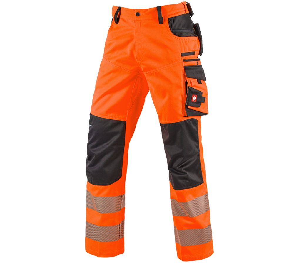 Spodnie robocze: Spodnie do pasa ostrzegawcze e.s.motion + pomarańczowy ostrzegawczy/antracytowy