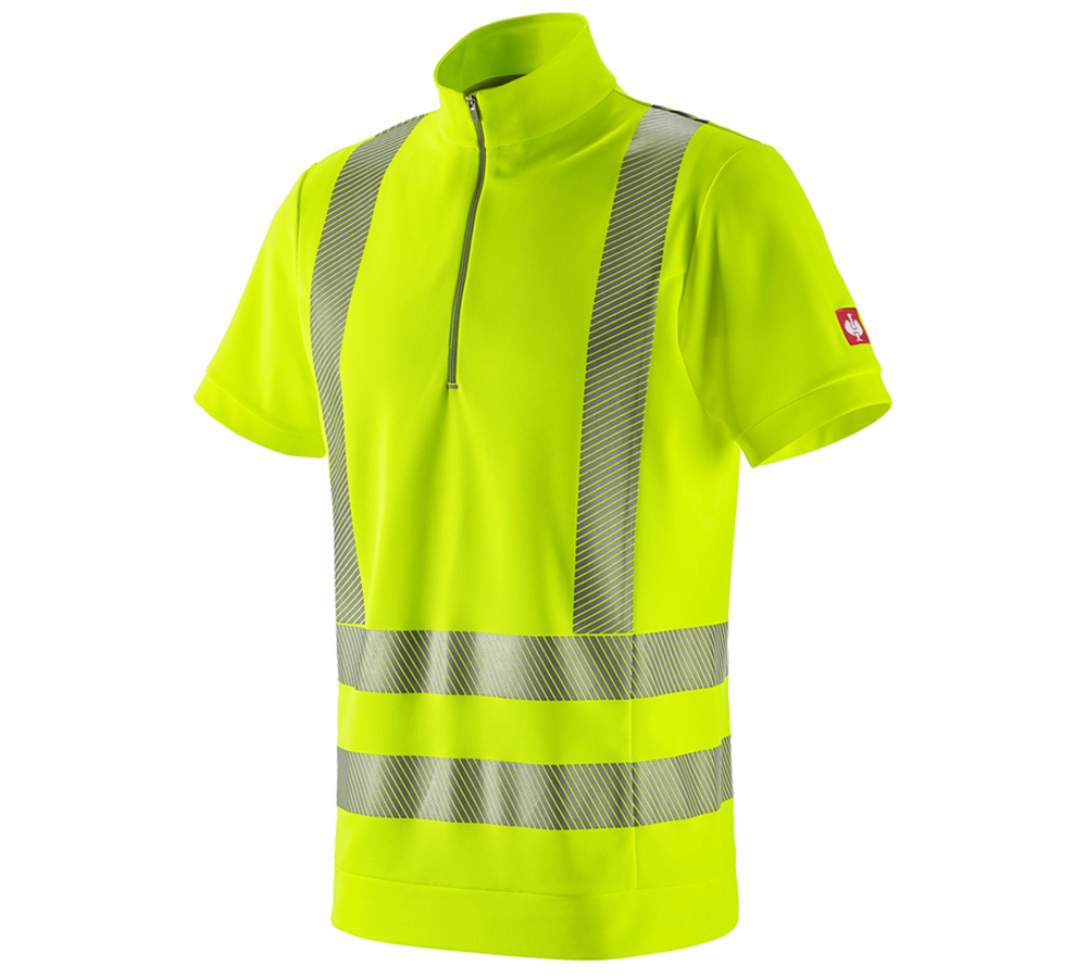 Koszulki | Pulower | Koszule: e.s. Koszulka funkc. ostrz. z zamkiem pod szyją UV + żółty ostrzegawczy