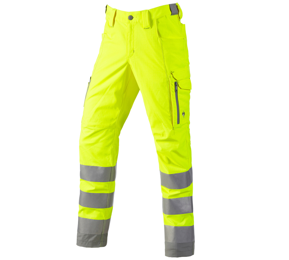 Spodnie robocze: Spodnie cargo ostrzegawcze e.s.concrete + żółty ostrzegawczy/perłowoszary