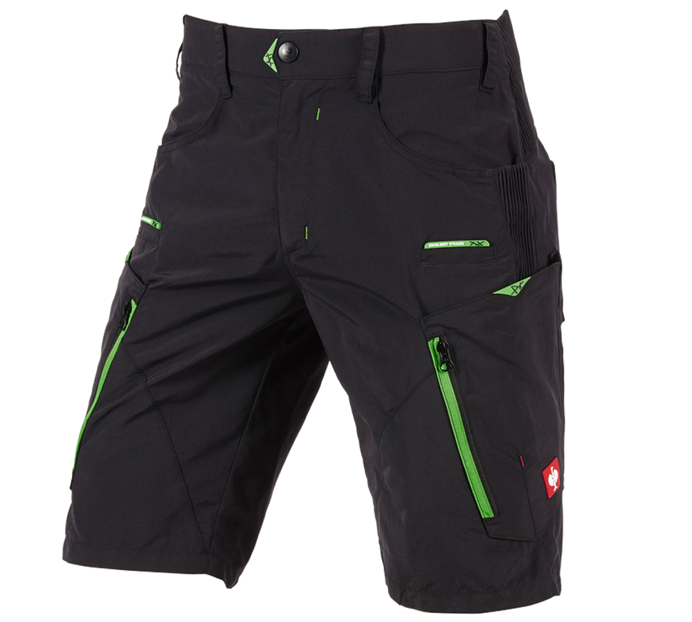 Spodnie robocze: e.s. Szorty funkcyjne Superlite + czarny/neonowy zielony