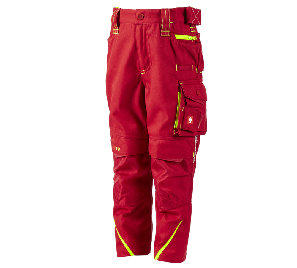 Spodnie: Spodnie do pasa e.s.motion 2020, dziecięce + ognistoczerwony/żółty ostrzegawczy