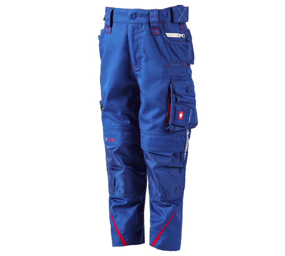 Spodnie: Spodnie do pasa e.s.motion 2020, dziecięce + chabrowy/ognistoczerwony