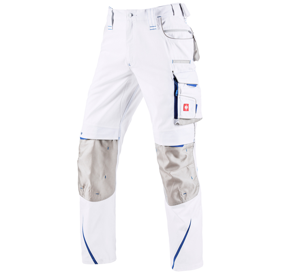 Spodnie robocze: Spodnie do pasa e.s.motion 2020 zimowe, męskie + biały/niebieski chagall