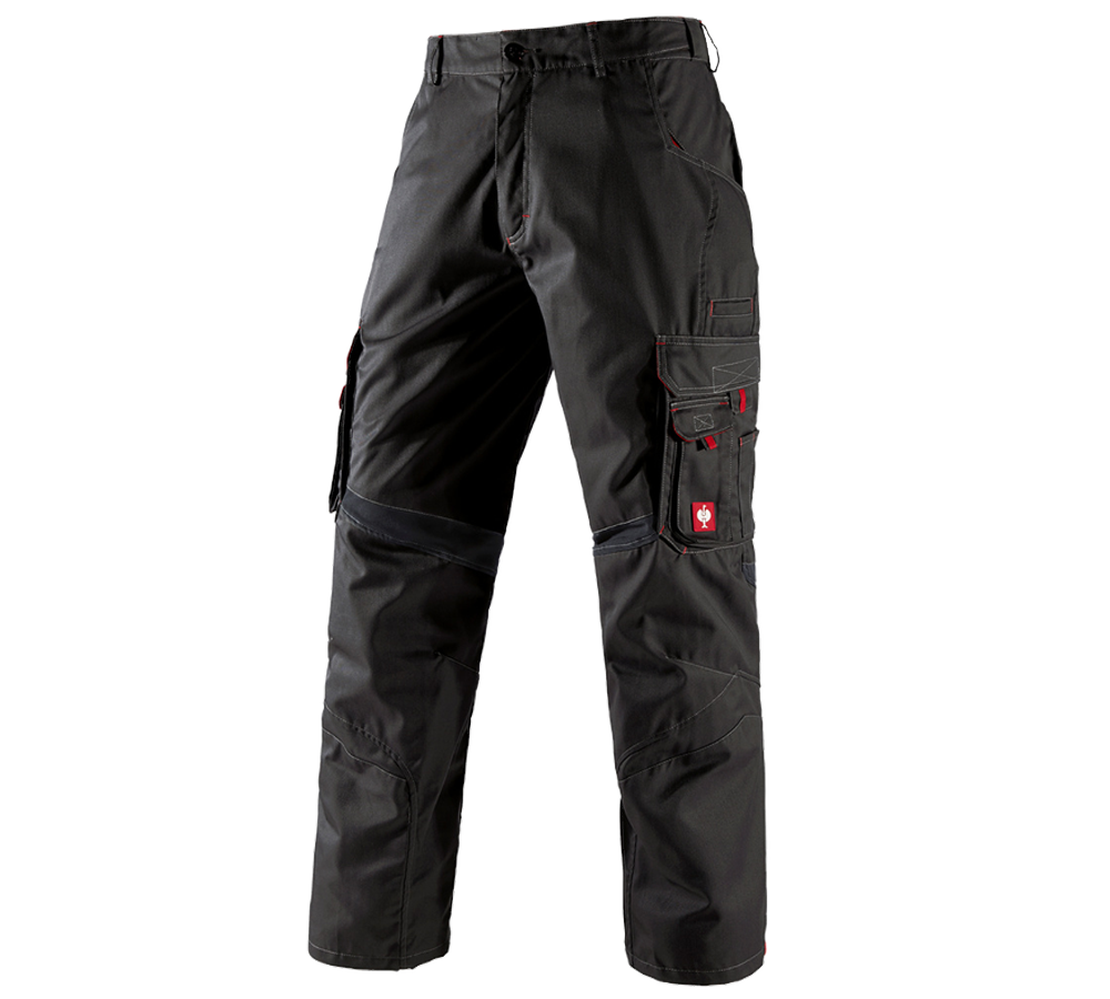 Spodnie robocze: Spodnie do pasa e.s.akzent + czarny/czerwony