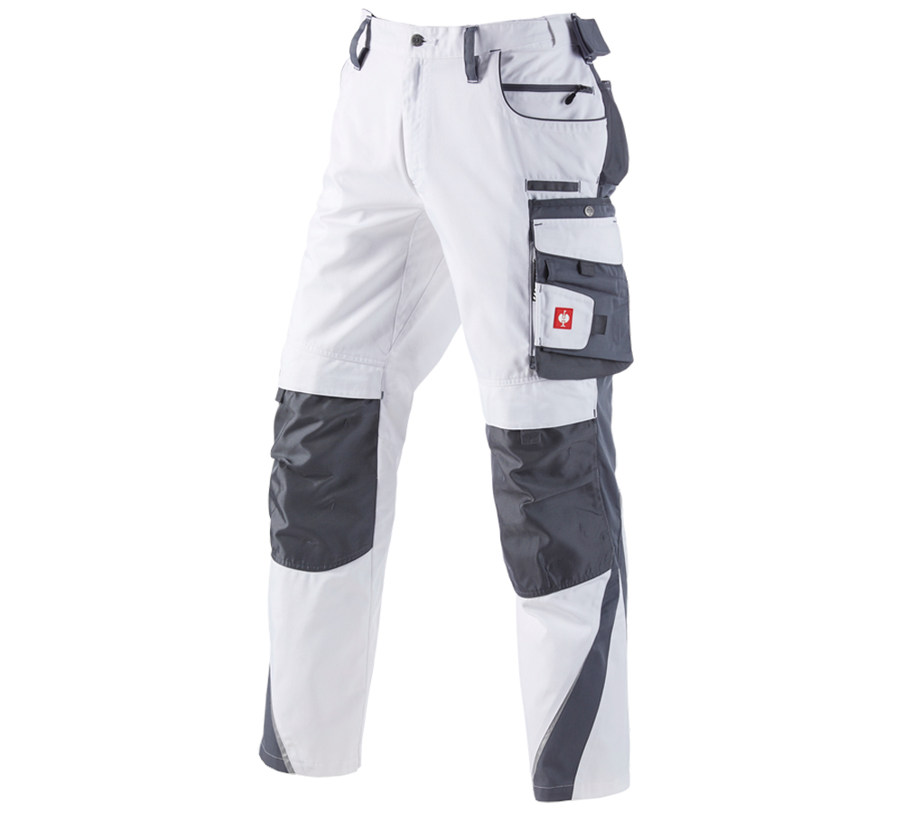 Spodnie robocze: Spodnie do pasa e.s.motion zimowe + biały/szary