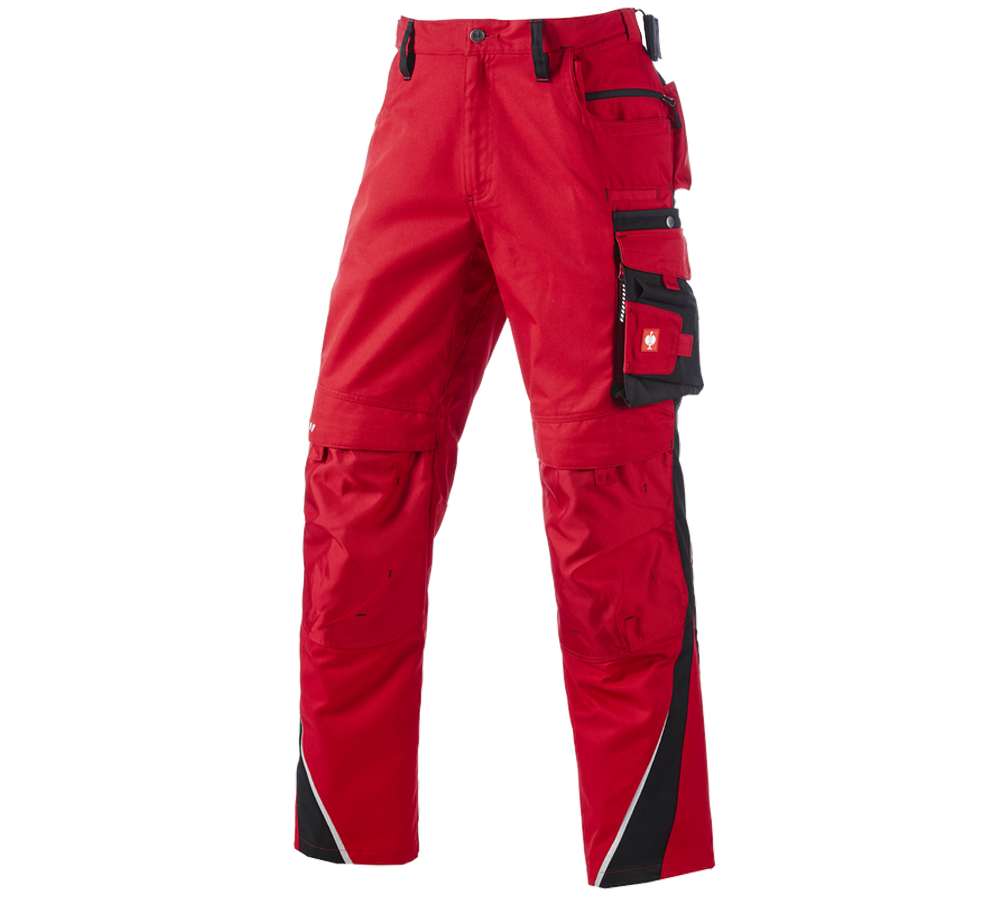 Instalatorow / Hydraulik / Blacharz: Spodnie do pasa e.s.motion zimowe + czerwony/czarny