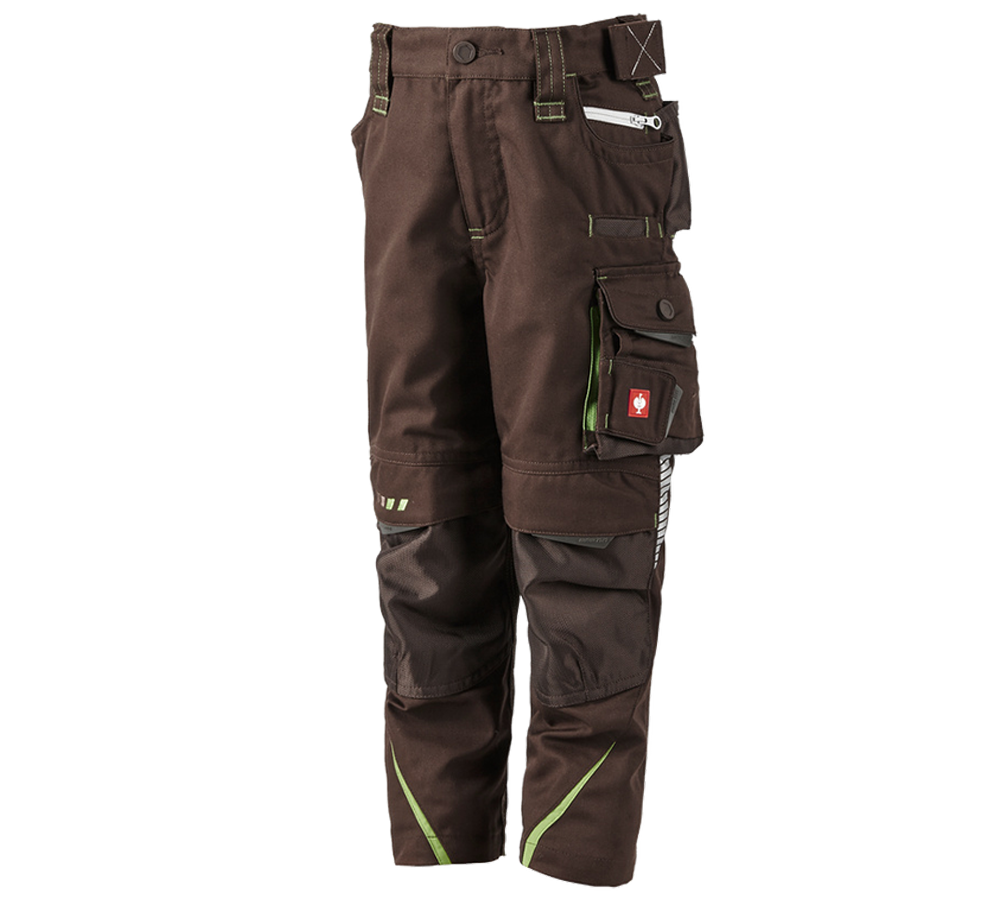 Spodnie: Spodnie do pasa zimowe e.s.motion 2020, dziecięce + kasztanowy/zielony morski