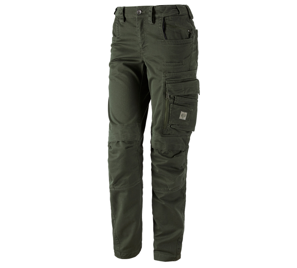 Spodnie robocze: Spodnie do pasa e.s.motion ten, damskie + zielony kamuflażowy