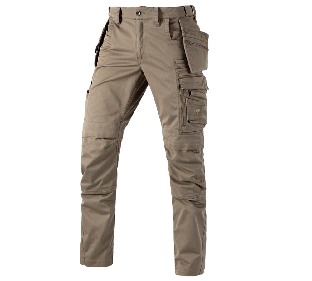 Ciesla / Stolarz: Spodnie do pasa e.s.motion ten tool-pouch + popielaty brąz