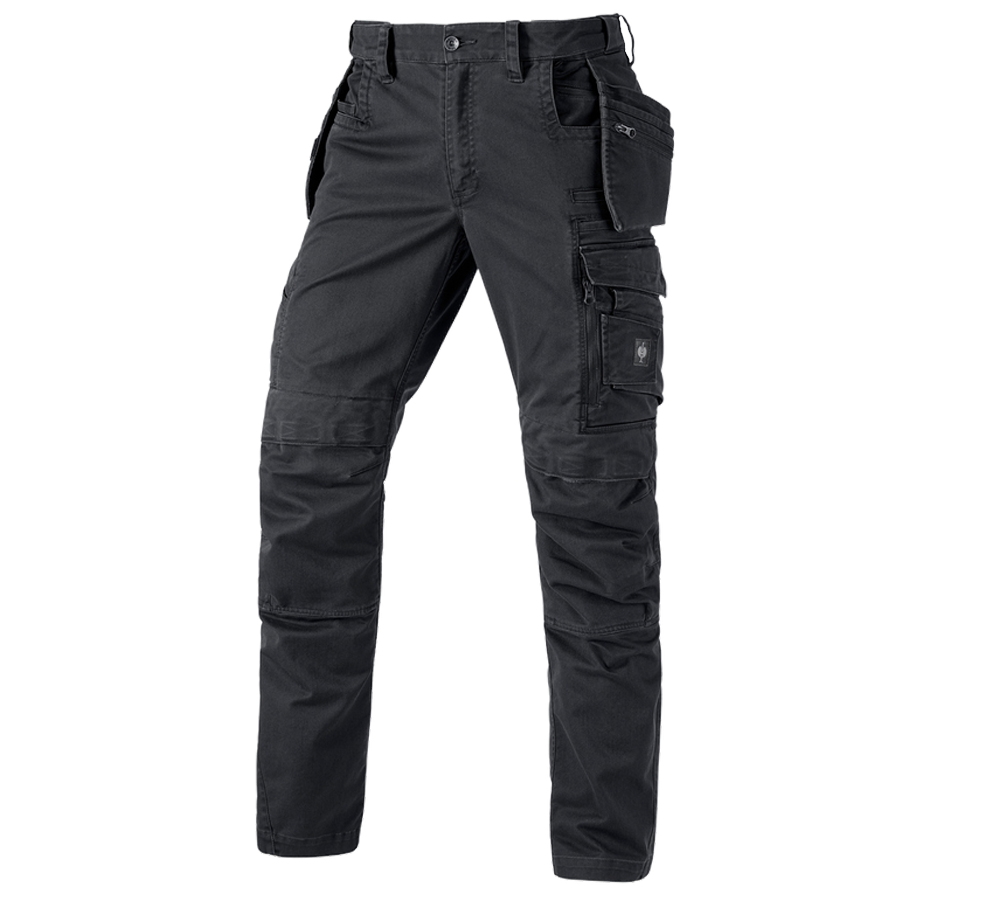 Spodnie robocze: Spodnie do pasa e.s.motion ten tool-pouch + czerń żelazowa
