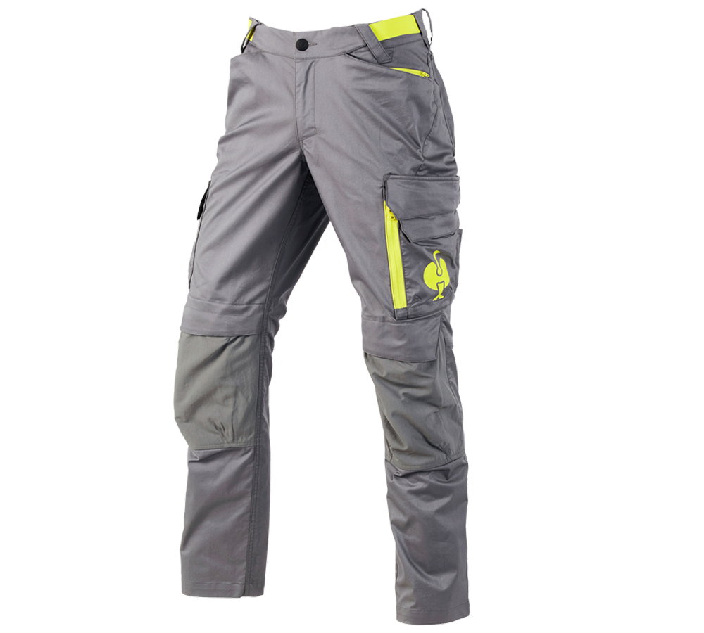 Spodnie robocze: Spodnie do pasa e.s.trail + szary bazaltowy/żółty acid