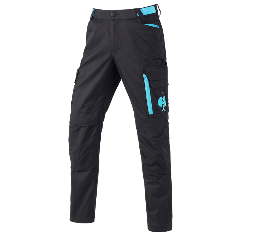 Spodnie robocze: Spodnie do pasa e.s.trail + czarny/lapisowy turkus