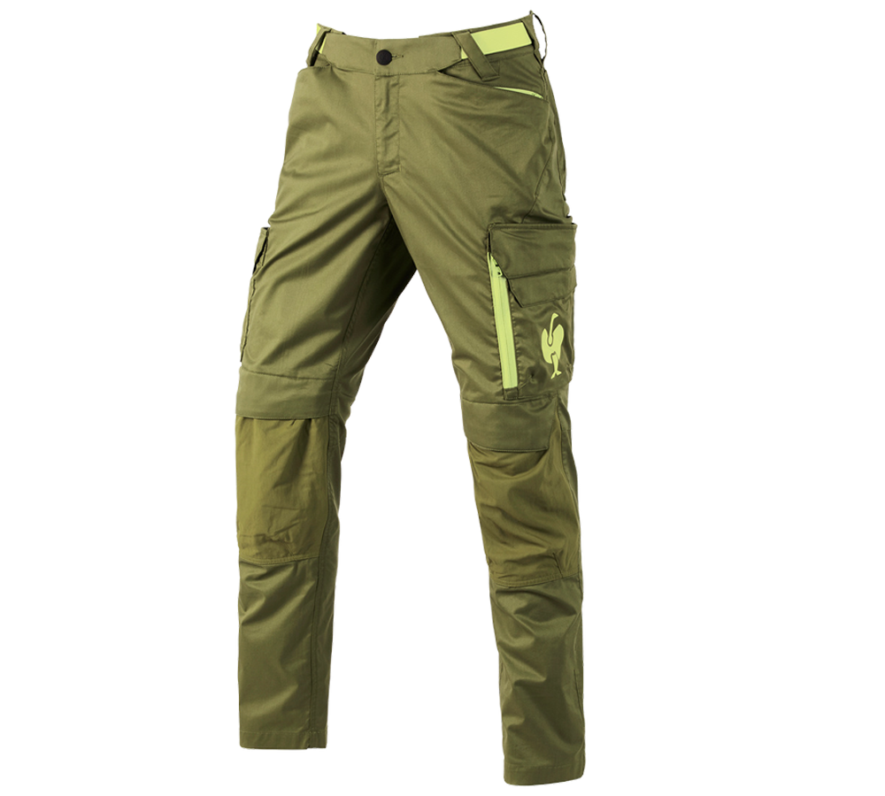 Spodnie robocze: Spodnie do pasa e.s.trail + zielony jałowcowy/zielony limonkowy