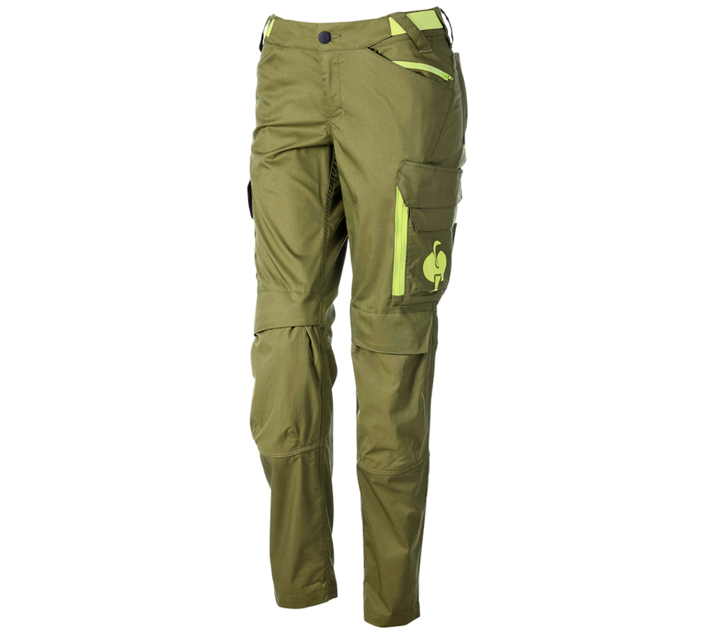 Spodnie robocze: Spodnie do pasa e.s.trail, damskie + zielony jałowcowy/zielony limonkowy