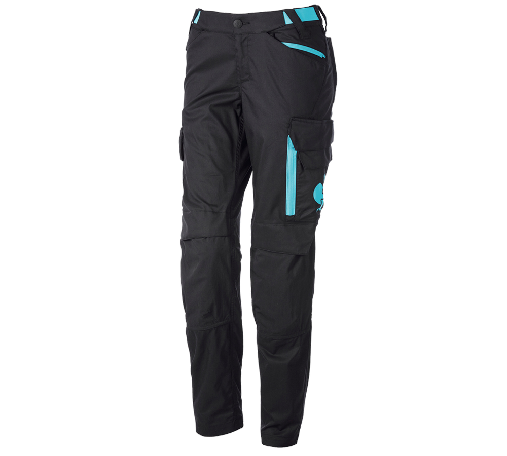 Spodnie robocze: Spodnie do pasa e.s.trail, damskie + czarny/lapisowy turkus