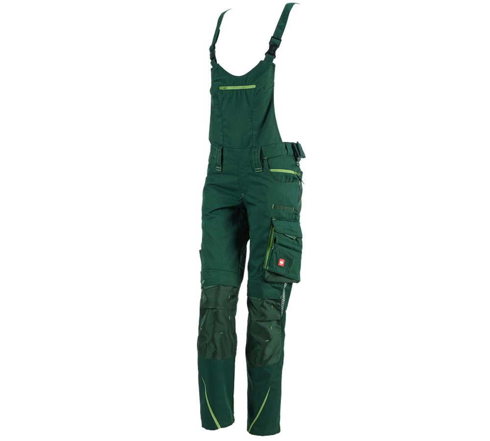 Spodnie robocze: Ogrodniczki damske e.s.motion 2020 + zielony/zielony morski