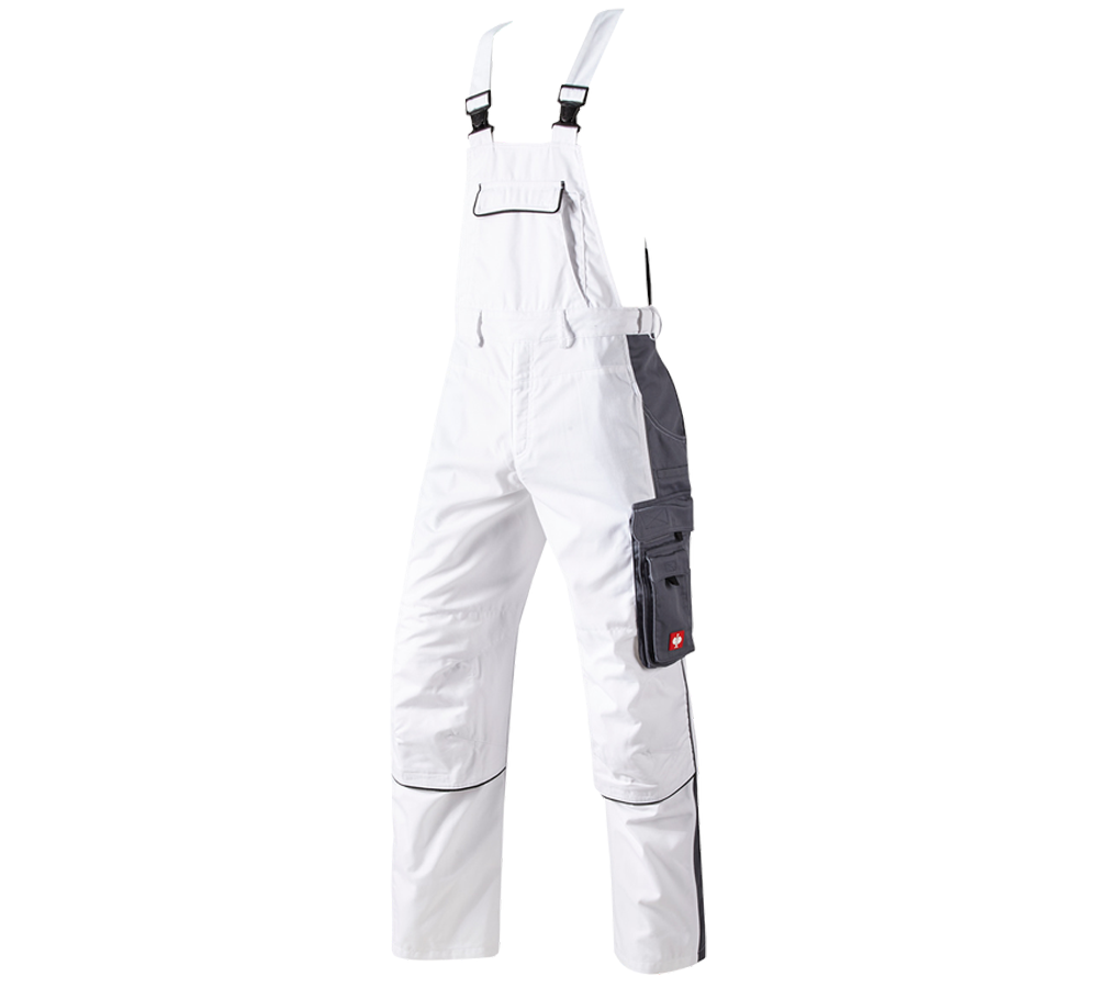 Spodnie robocze: Ogrodniczki e.s.active + biały/szary