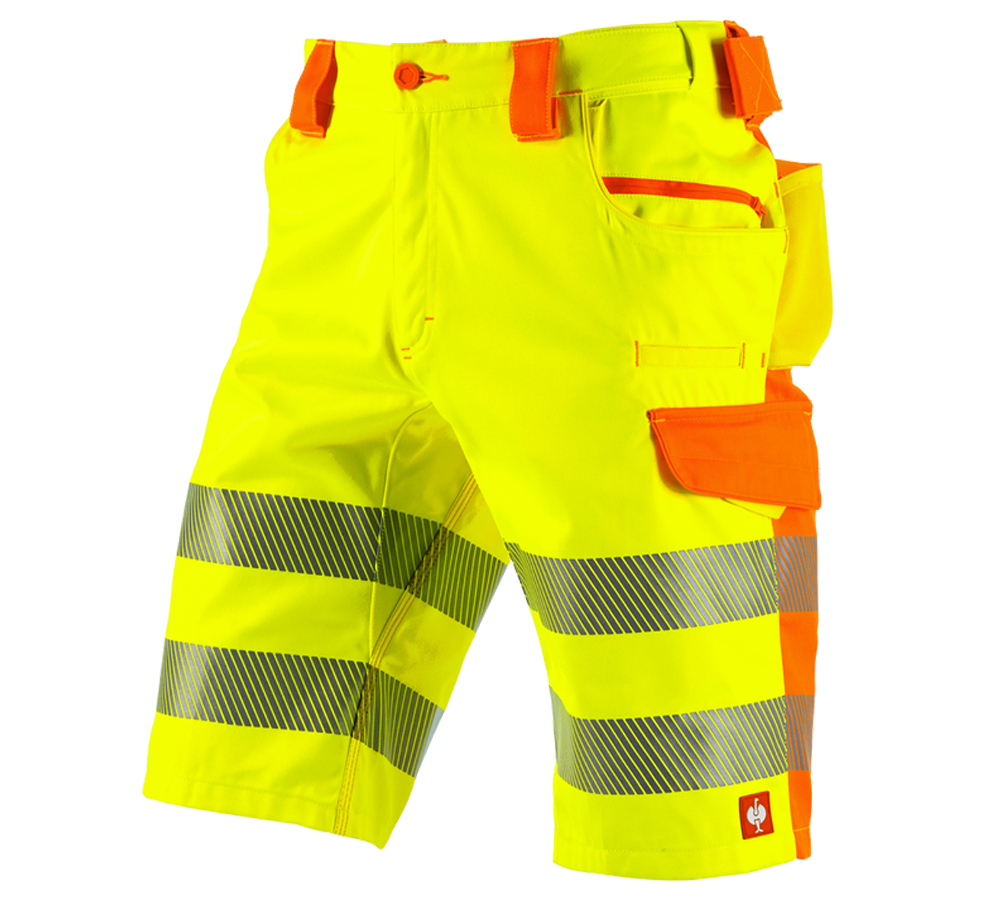 Spodnie robocze: Szorty ostrzegawcze e.s.motion 2020 + żółty ostrzegawczy/pomarańczowy ostrzegawczy