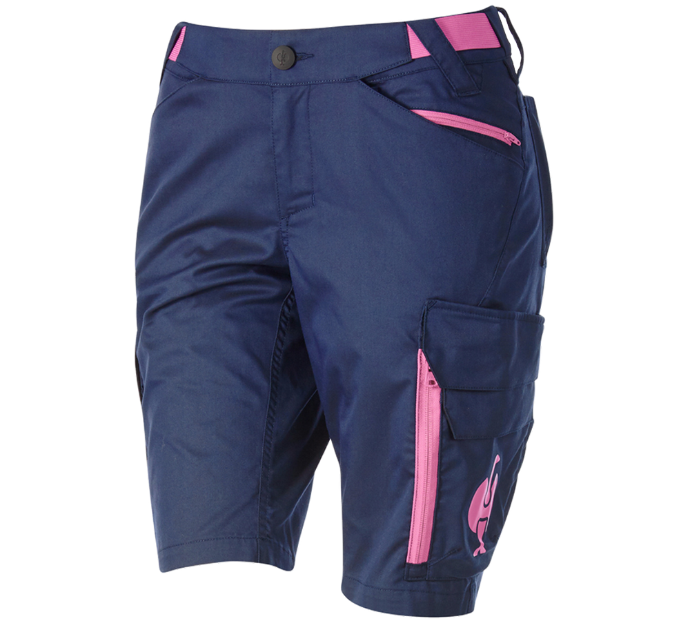 Spodnie robocze: Szorty e.s.trail, damskie + niebieski marine/różowy tara