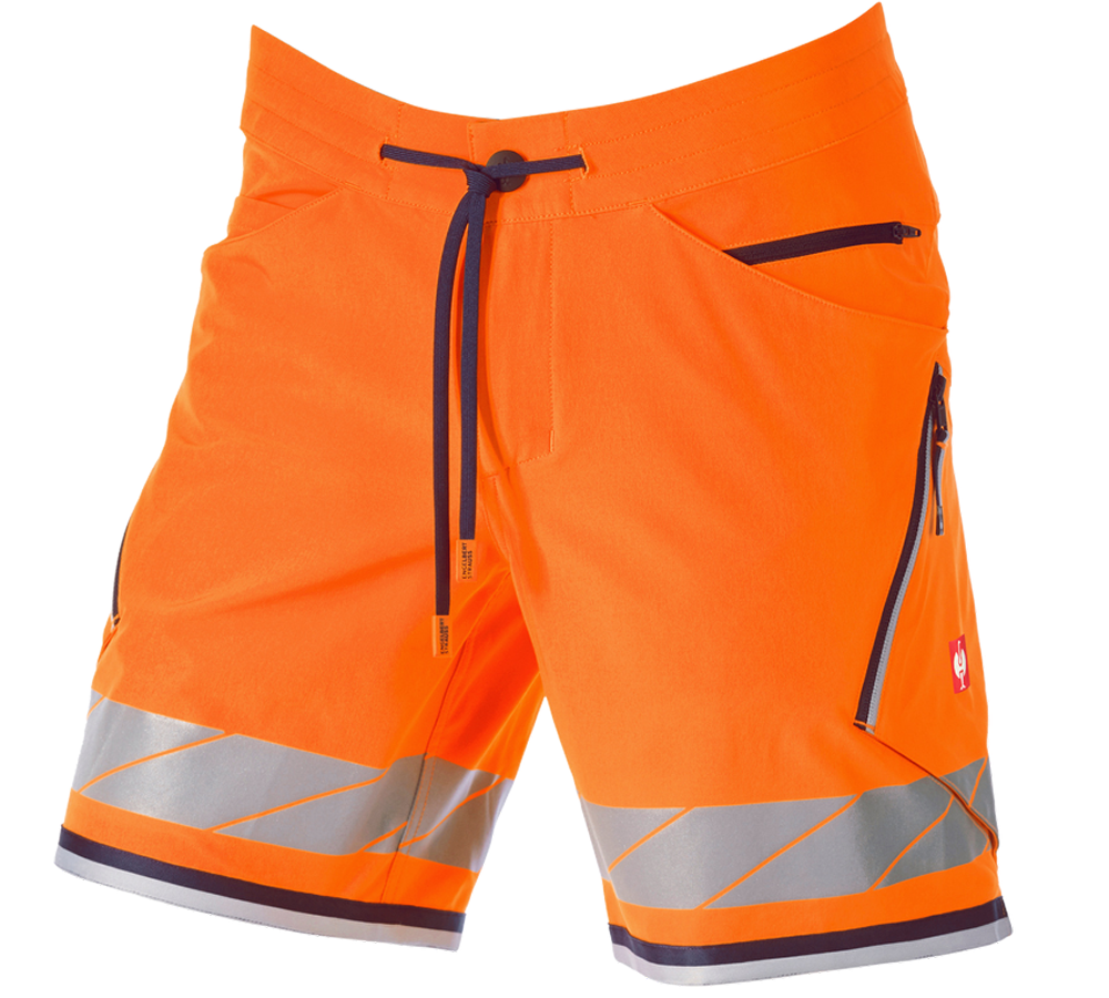 Spodnie robocze: Szorty funkcyjne odblaskowe e.s.ambition + pomarańczowy ostrzegawczy/granatowy