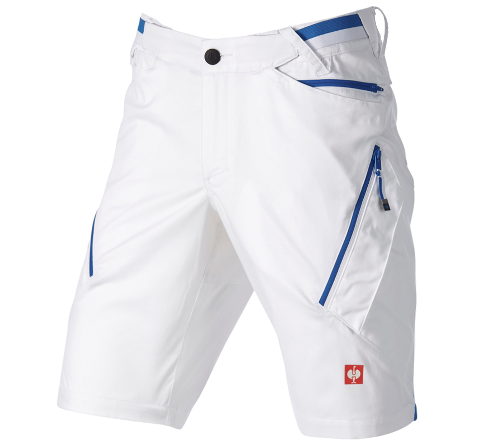 Spodnie robocze: Szorty wielokieszeniowe e.s.ambition + biały/niebieski chagall