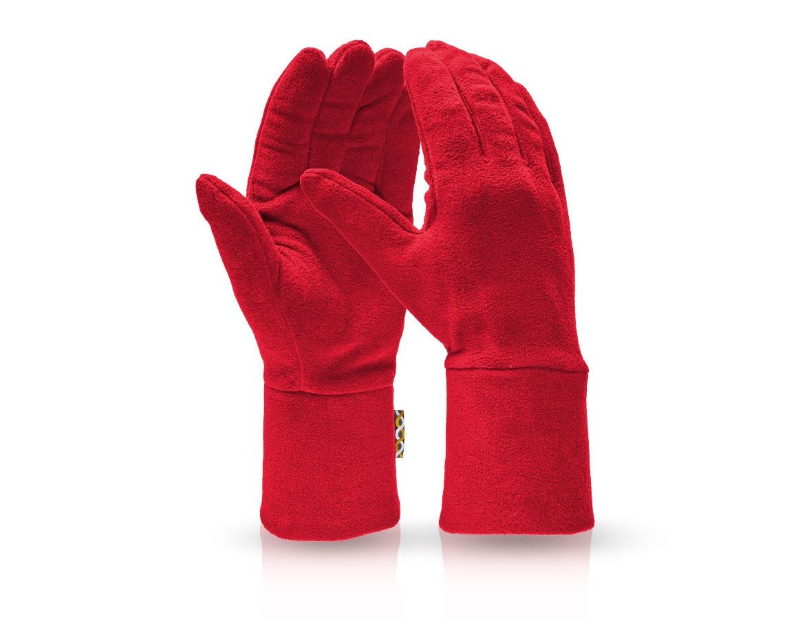 Tekstylne: Rękawiczki z mikropolaru e.s. FIBERTWIN® + ognistoczerwony
