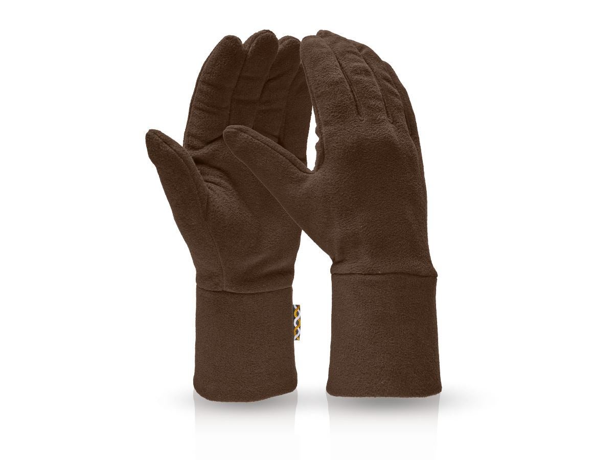 Tekstylne: Rękawiczki z mikropolaru e.s. FIBERTWIN® + kasztanowy